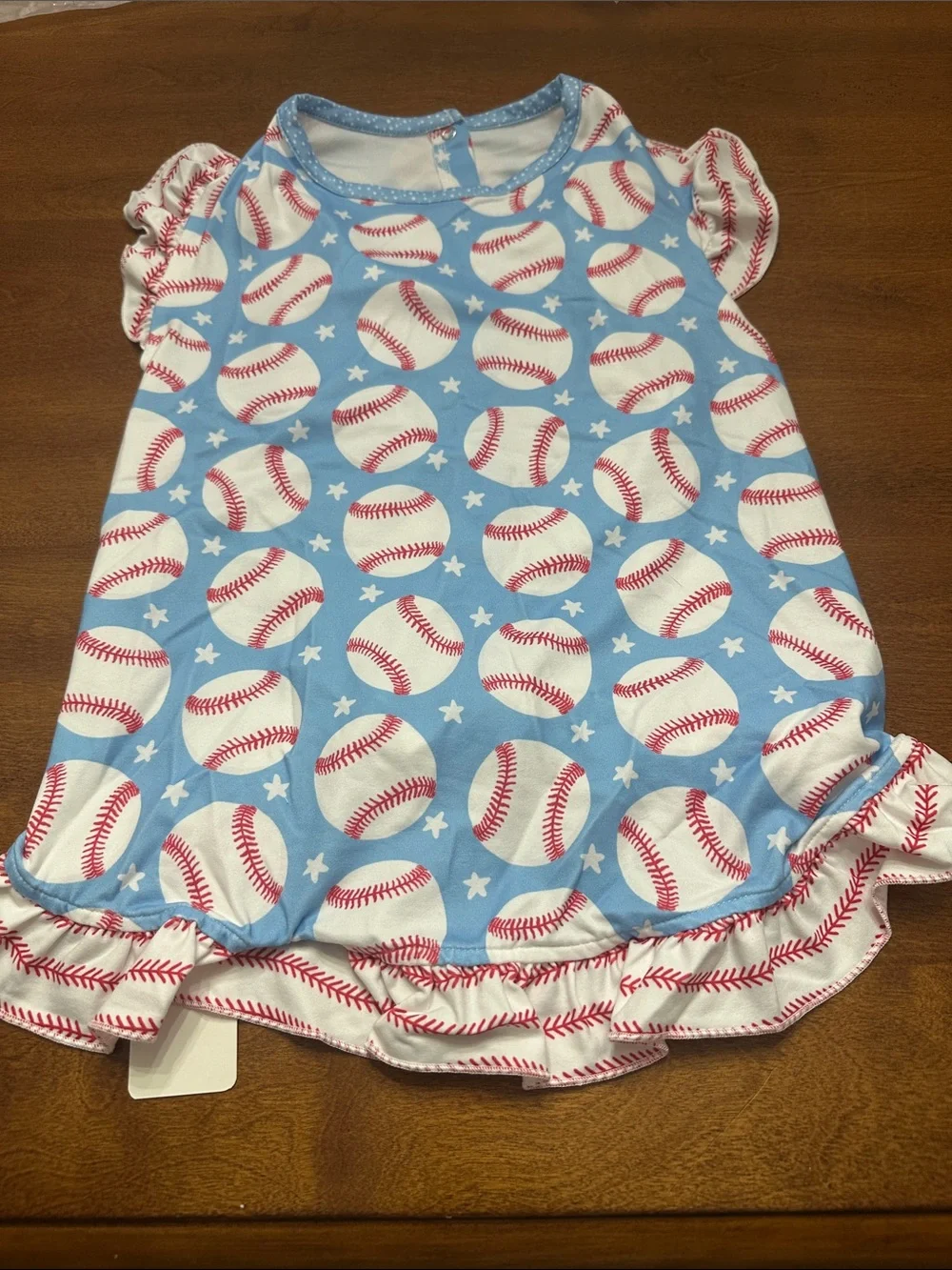 Griffy & Drake Baseball Ruffle Dog Shirt Dress – Large 20–29 lbs NWT